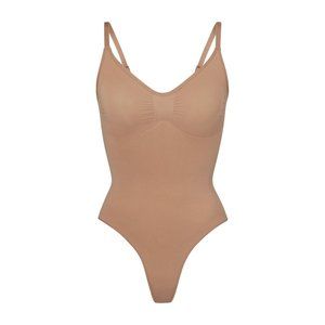 CT271 SKIMS SEAMLESS SCULPT LOW BACK THONG BODYSUIT SIENNA L/XL